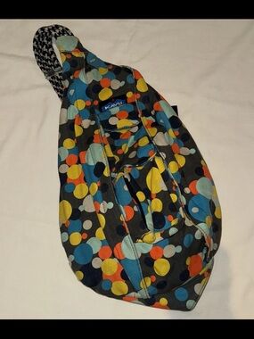 Kavu Black Sling Bag with Multicolor Dot Print Limited Edition Gray Grey